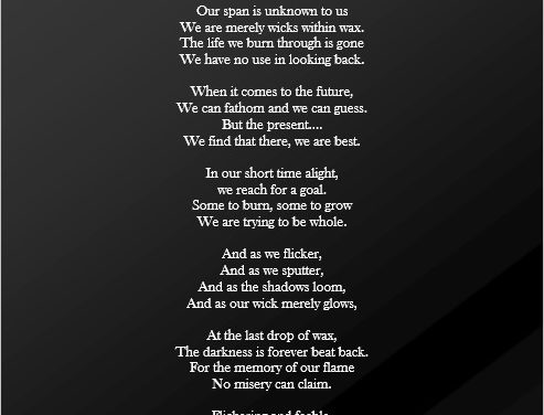 Alex Cox “Candle Life” poem